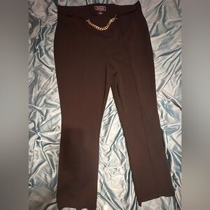 Black dress pants; size 12 in women’s.